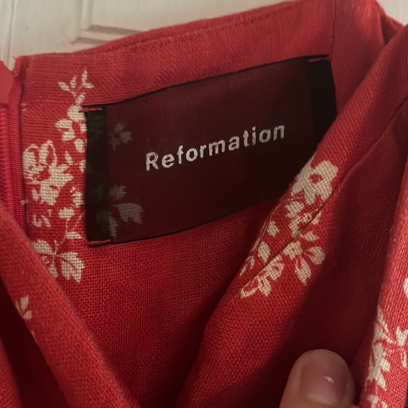 Reformation Red Floral Midi Dress - Picture 5 of 6